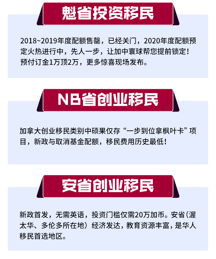 加拿大投資類移民專場